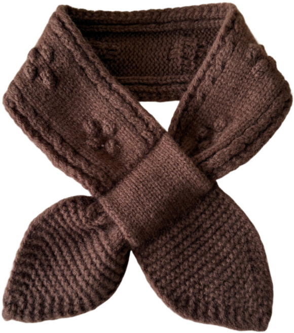젬버트 여성 데일리 울 100% 니트 쁘띠 미니 머플러 스카프