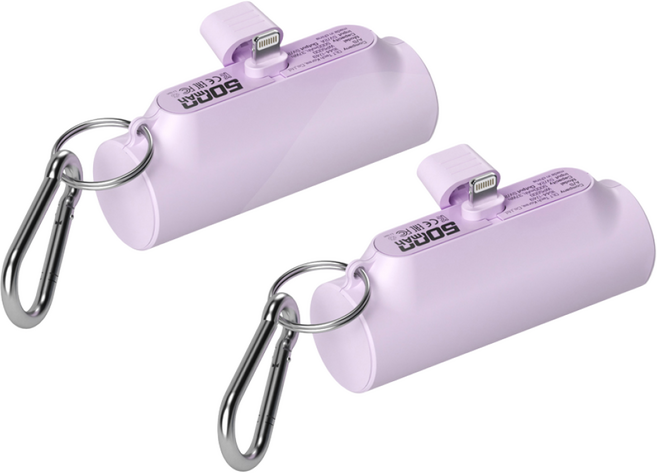 팬톤 미니 거치대 도킹형 보조배터리 5000mAh, Dreamy Purple+Dreamy Purple, PTPB-01(8핀)