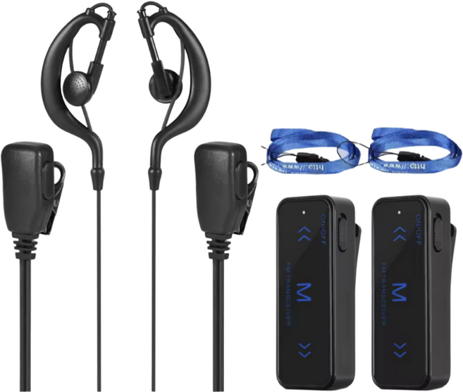 피코툴즈 초소형 무전기 워키토키 세트, 2개, 귀걸이형