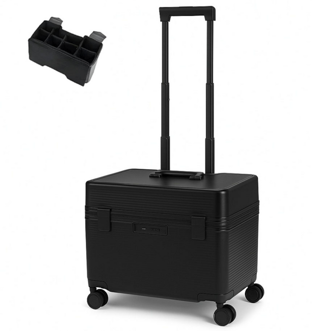 루카벨 카메라캐리어 카메라장비가방 케이스 위로열리는캐리어 노트북가방 캐리어 파티션이너백, 20인치+파티션이너백, 블랙