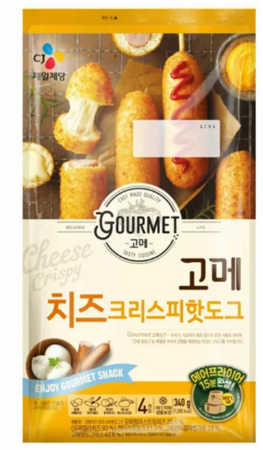 CJ 고메 치즈크리스피 핫도그 340g, 2개