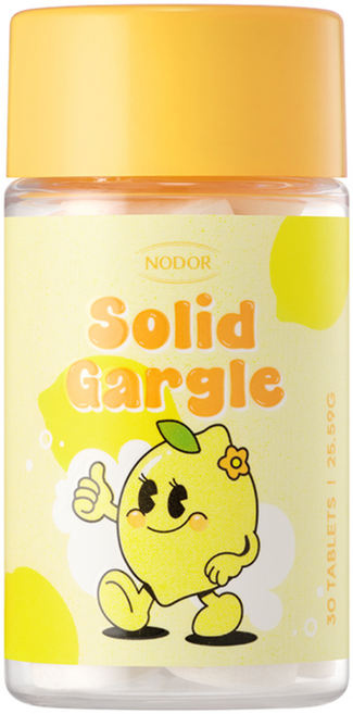 [본사공식몰] 노도르 입냄새 구취 제거 휴대용 고체 가글 레몬 30정, 1개, 25.6g