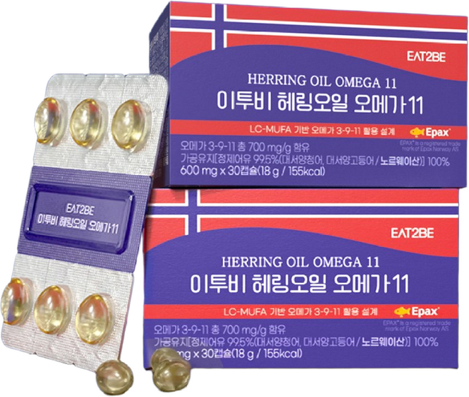 이투비 노르웨이 헤링오일 오메가11 600mg, 1박스, 30정