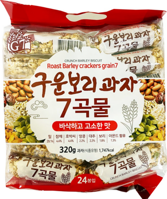 G7 구운보리과자 7곡물 24p, 320g, 5개