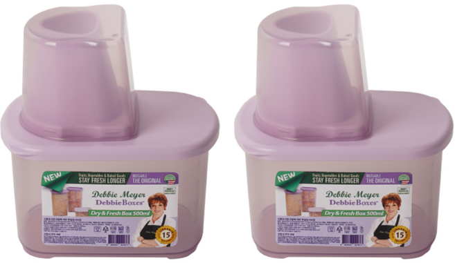 데비마이어 그린박스 드라이 & 프레쉬 잡곡통 퍼플 500ml, 라벤더 퍼플, 2개