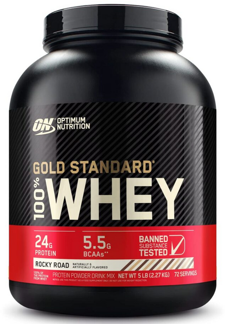 옵티멈 뉴트리션 100프로 웨이 프로틴 파우더 록키로드맛 72 서빙, 1개, 2.27kg