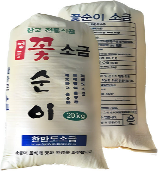 꽃소금 국내제조 꽃순이 대용량 업소용 식당용 가정용 깨끗한 불순물 제거 재제염, 1개, 20kg