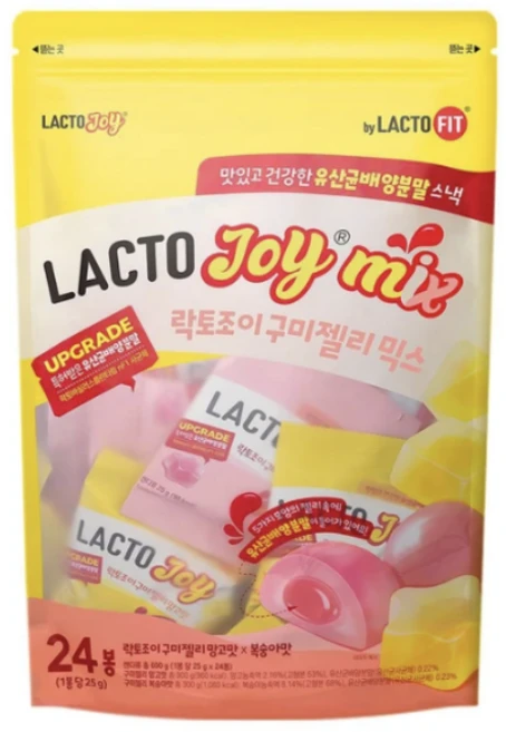 락토조이 구미젤리 복숭아맛 + 망고맛 600g, 1개 - 쿠팡