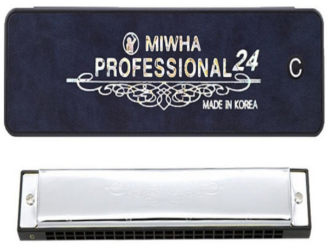 국산 미화하모니카 프로페셔널(24홀) 연주용 트레몰로, G장조, 1개