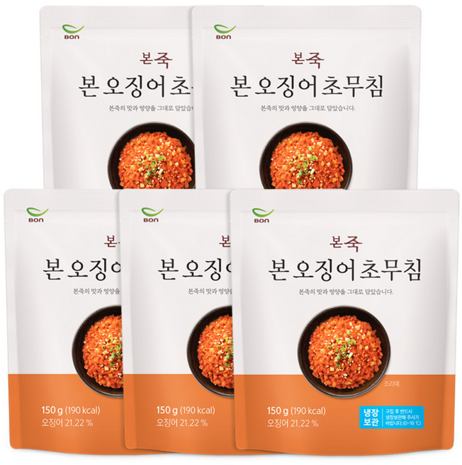 [본죽] 오징어초무침 150g 1팩 외, 5개