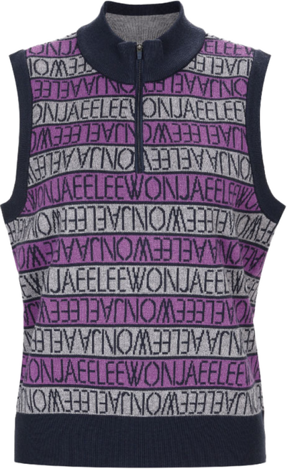 이원재 여성니트 로고 집업 여성니트조끼 베스트