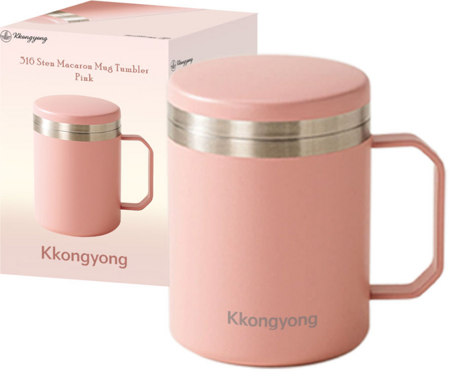 10위 - 꽁용 스텐 316 스테인리스 보온보냉 머그컵 420ml, 1개, 핑크