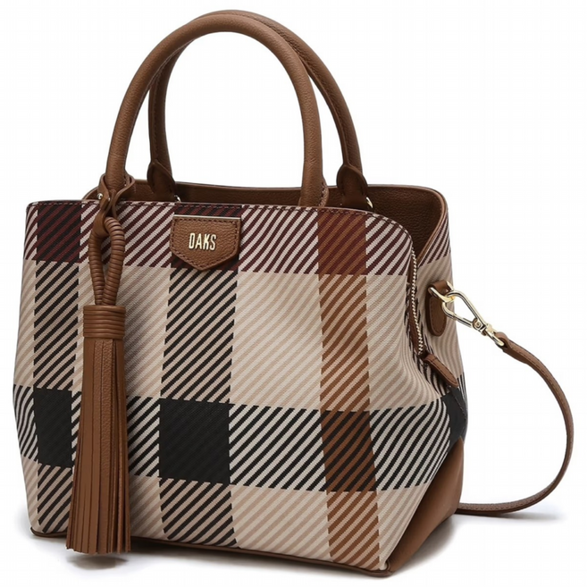 닥스 브라운 빅하우스체크 토트백