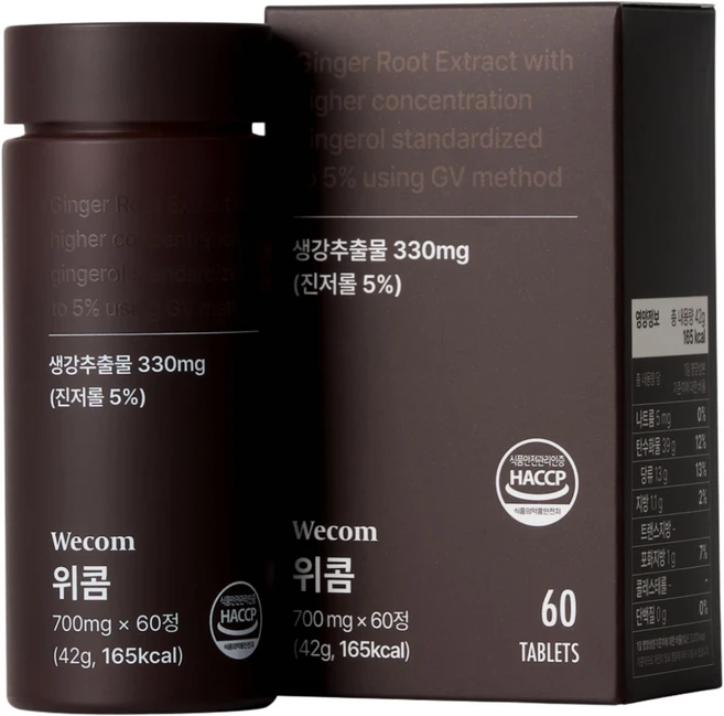 위콤 진제놀 케토놀 생강뿌리추출물 실론시나몬, 1박스, 60정 - 쿠팡