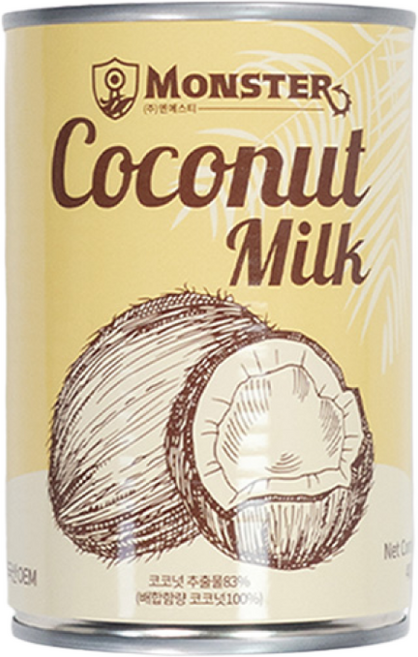 아시안팩토리 몬스터 코코넛밀크 400ml 1개 태국 직수입 생어거스틴 식자재마트