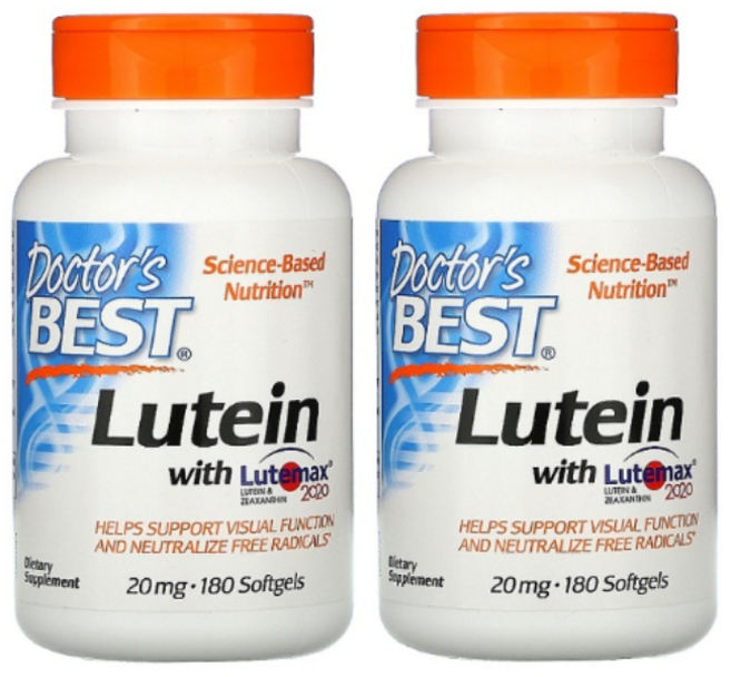 2개 X 닥터스베스트 루테인 루테맥스 20mg 180 소프트젤 지아잔틴, 180정