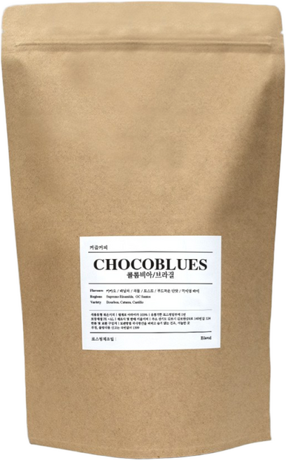 커즐블렌드 초코블루스 카카오 달콤 쌉싸름한 맛 구수한 커피향 묵직한 바디감, 원두홀빈, 1개, 1kg, 홀빈(분쇄안함)