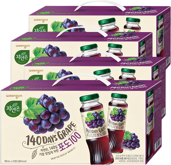 자연은 포도 100 음료, 180ml, 48개
