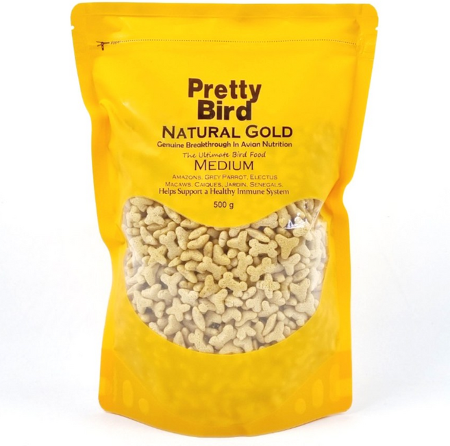 프리티버드 네츄럴골드 조류사료 미디움, 500g, 1개
