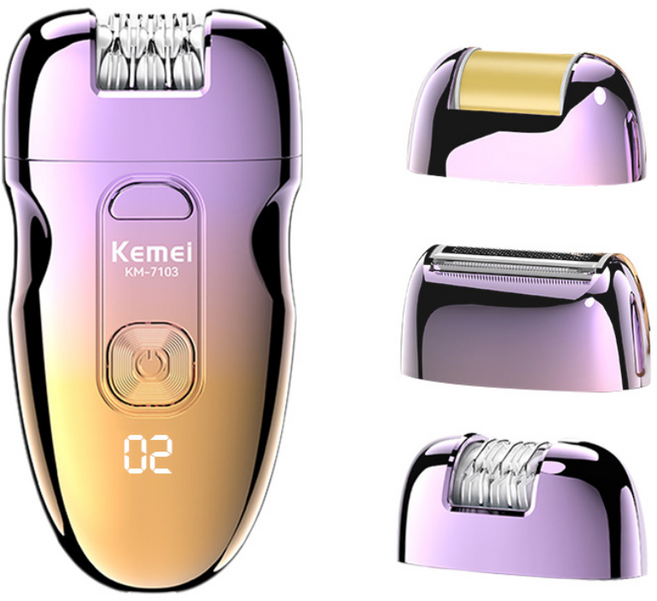 3in1 모근 제거기 바디 트리머 제모기, 퍼플