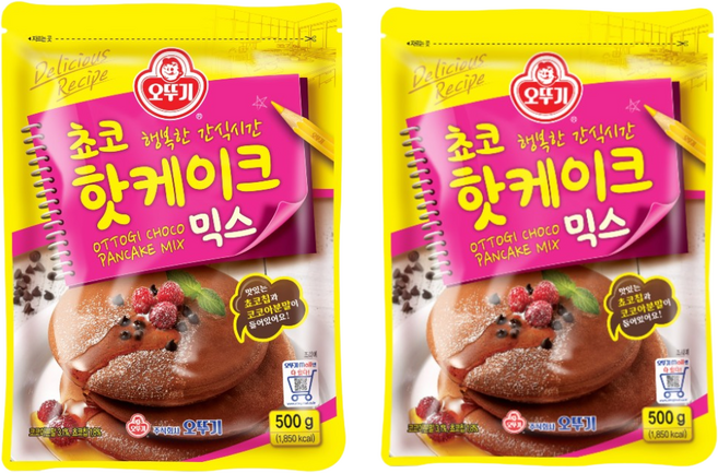 오뚜기 쵸코 핫케이크 믹스, 500g, 2개