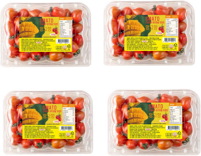 [스마토스테비아] 과즙팡팡 감출수없는 풍미 스테비아 대추방울 토마토 망고향, 1박스, 2kg(500g 4팩)