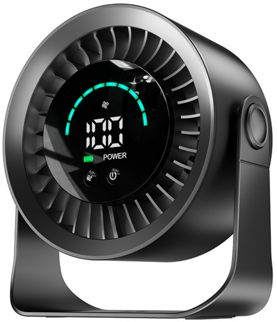 쿠멍 2in1 BLDC 저소음 서큘레이터 360도 회전 100단 강풍 충전식 무선 벽걸이 탁상용 선풍기, 블랙, NS11