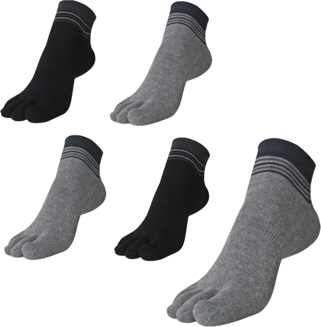 양말조아 발렌티노크리스티 남성용 면100 쿨텍스 땀흡수가잘되는 세련된 목링글 발가락양말 단목/중목 -7켤레