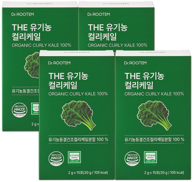 닥터루템 유기농 컬리케일 가루 동결건조 곱슬케일 분말 스틱, 4박스, 30g