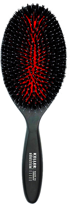 독일 켈러 돈모 라지 블랙 헤어브러쉬 천연돈모 곱슬머리빗, 1개