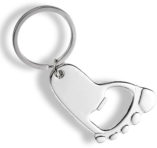 백댄스 심플 가방고리 키홀더 병따개 기능 키링, 발바닥, 실버