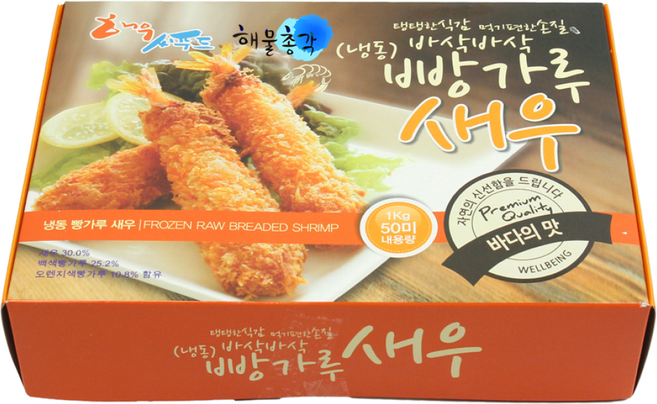 해물총각 바삭바삭 빵가루 새우 튀김 1kg, 20g, 50개