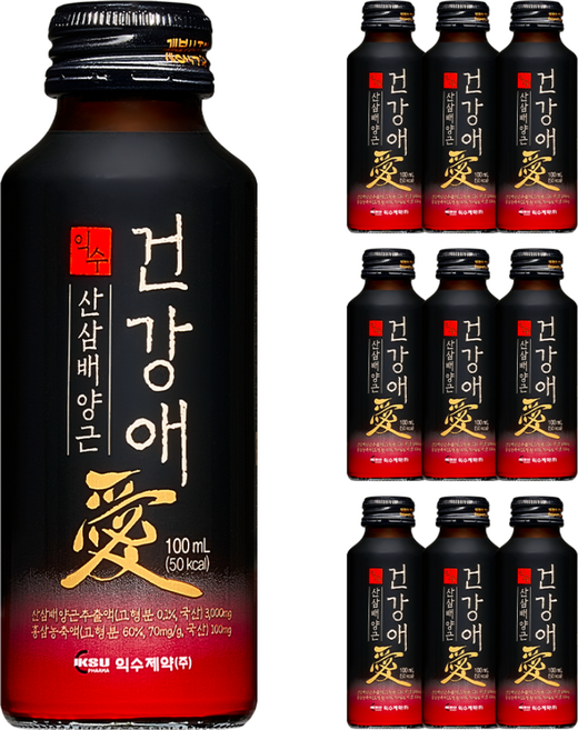익수제약 건강애 산삼배양근, 10개, 100ml