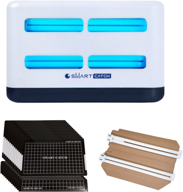 포충기 스마트캐치 + 램프 2개 + 끈끈이 13장 포함 모기 파리퇴치기 식당 업소용 해충 퇴치기