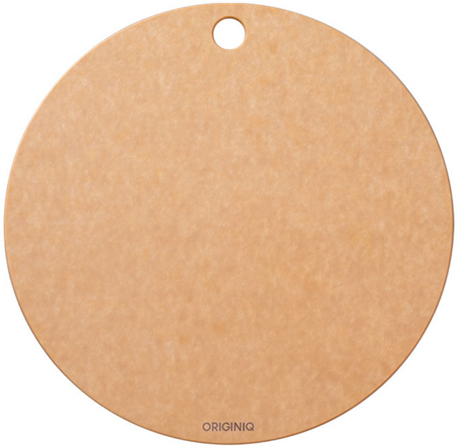 오리지니크 원목 나무 압축 도마 원형 플레이트 내츄럴M, 내추럴, 1개