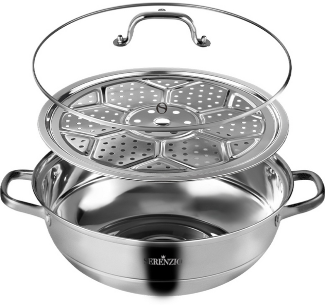 세렌지오 스텐파티웍+찜기 34cm 3중 바닥 스텐 찜판, 1개