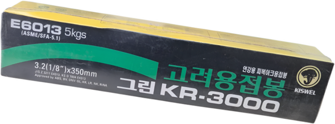 고려용접봉 전기용접봉 아크용접봉 KR 3000 5kg 한통 2.6mm, 1박스, KR3000
