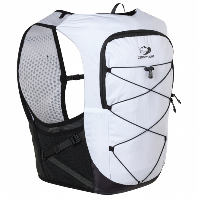제로웨이트210g 소형 등산가방 가벼운 트레일러닝조끼 10L, 화이트