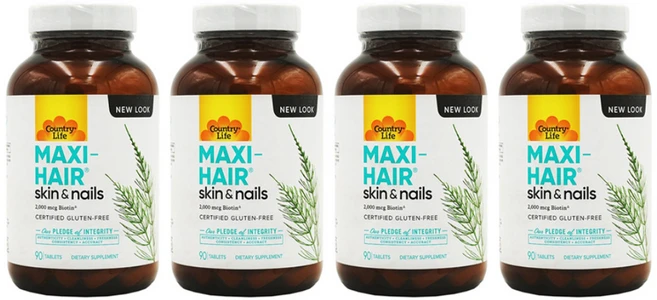 COUNTRY LIFE 맥시 헤어 스킨 & 네일 90 타블렛, 90정, 4개 - 쿠팡