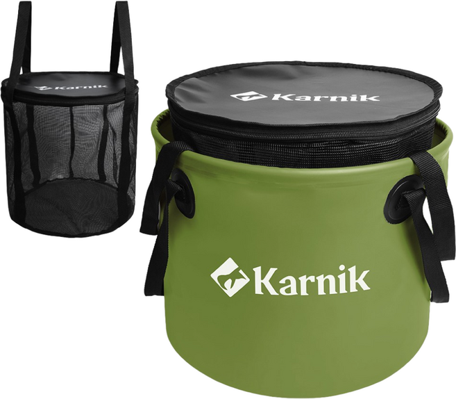 카르닉 캠핑 설거지통 28L 싱크 방수가방, 설거지망포함세트_카키(Khaki)
