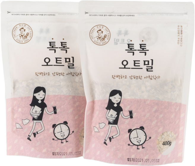 톡톡 오트밀 400g 2개 (국산 귀리)