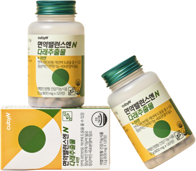 큐비앤 면역밸런스엔 다래추출물, 120정, 2개