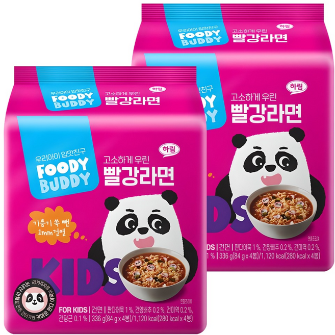 푸디버디 빨강라면, 84g, 8개