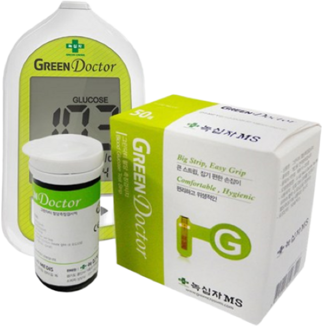 녹십자MS 그린닥터 혈당측정기 세트 측정기+시험지100매+알콜솜100매 +채혈침 100개, 1세트