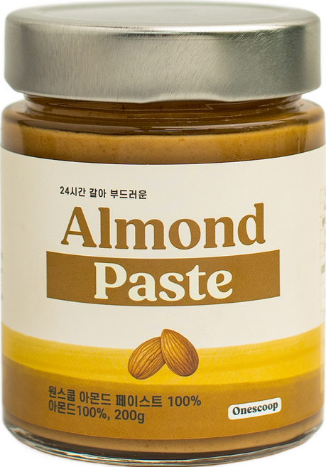 원스쿱 아몬드버터 100% 무첨가 Extra No.1 넌패럴아몬드 스프레드 잼 넛버터, 1개, 200g