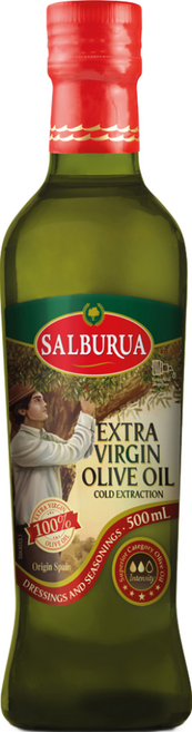 살부루아 엑스트라버진 올리브오일 100% 유리병포장 냉압착방식 스페인산, 1개, 500ml
