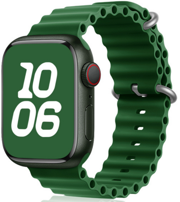 Fegwilde 애플워치 호환 워터 실리콘 스트랩 오션밴드 울트라 1/2/3 49/46/45/44/42/41/40/38mm 11 10 9 8 7 6 5 3 SE1/2/3 밴드, 클로버, 1개