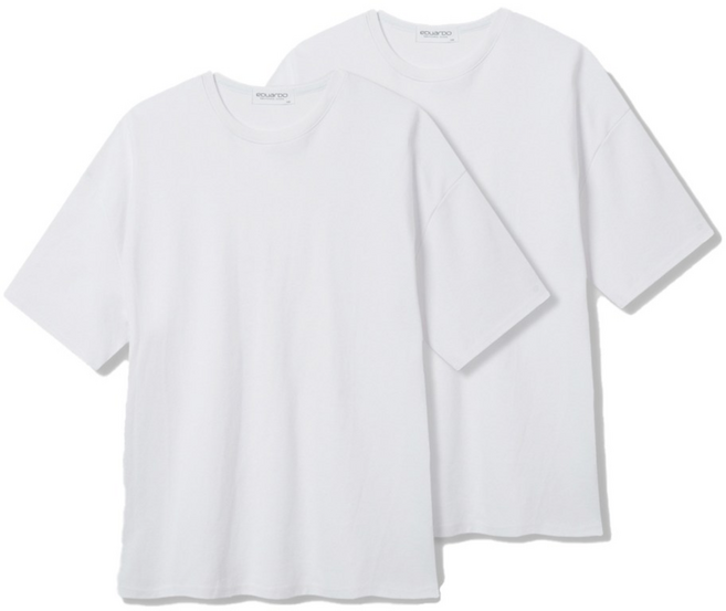 [Men][에두아르도][2팩 세트]애니원 오버핏 반팔 티셔츠 이지세트