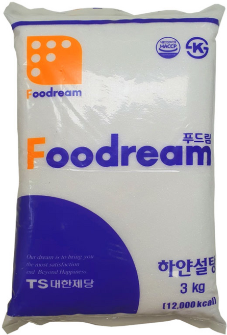 [트윈스몰] 원당 100% 대한제당 푸드림 하얀 설탕 3kg, 2개