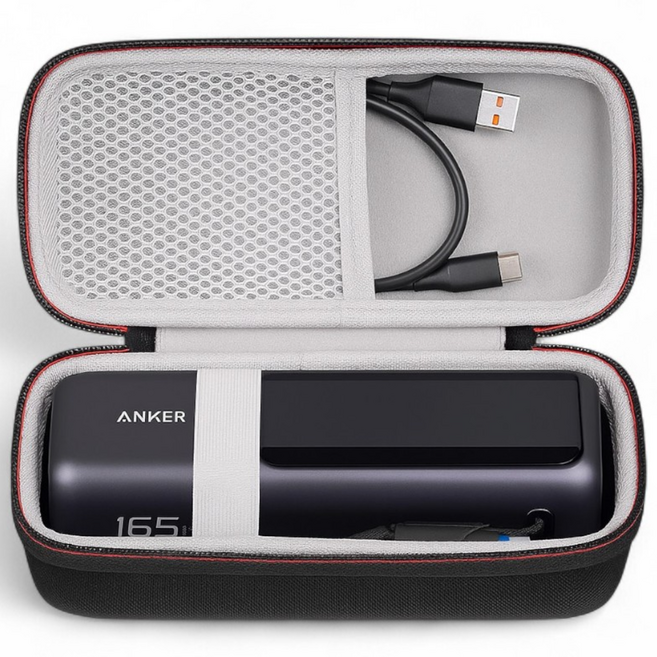 앤커 랩탑 파워뱅크 25000mAh 165W 보조배터리 A1695 전용 하드쉘 수납 케이스 파우치, 1개, 블랙